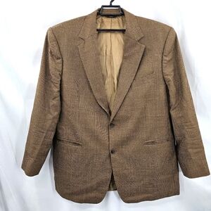 Brooks Brothers Suit Jacket Men's Size 45 M  Brown Houndstooth 346 Wool‎ Blazer.